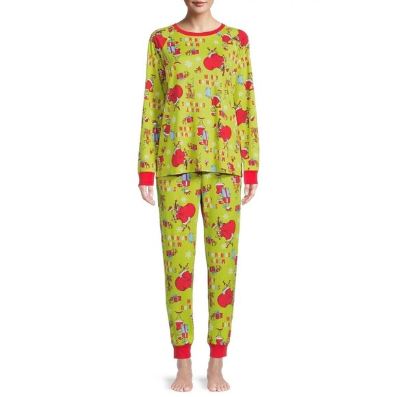 Dr. Seuss How The Grinch Stole Christmas Holiday Pajama Set Women s 2X Intimates Sleepwear